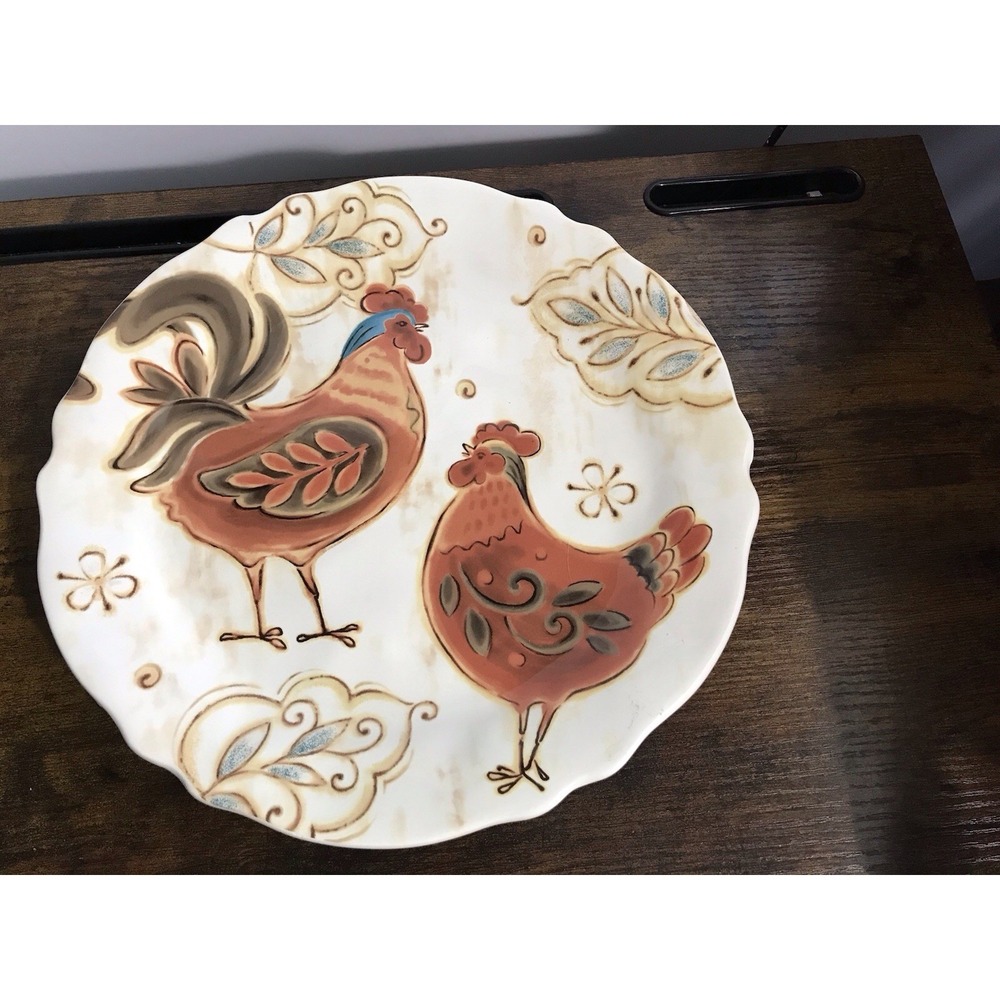 Pier 1 Imports Gallo Decorative Plate With Chickens